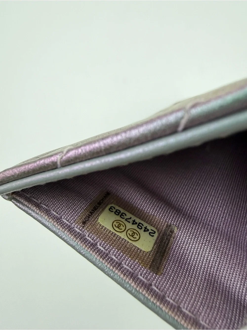 CHANEL Iridescent Chevron Quilted Wallet - Picture 11 of 13